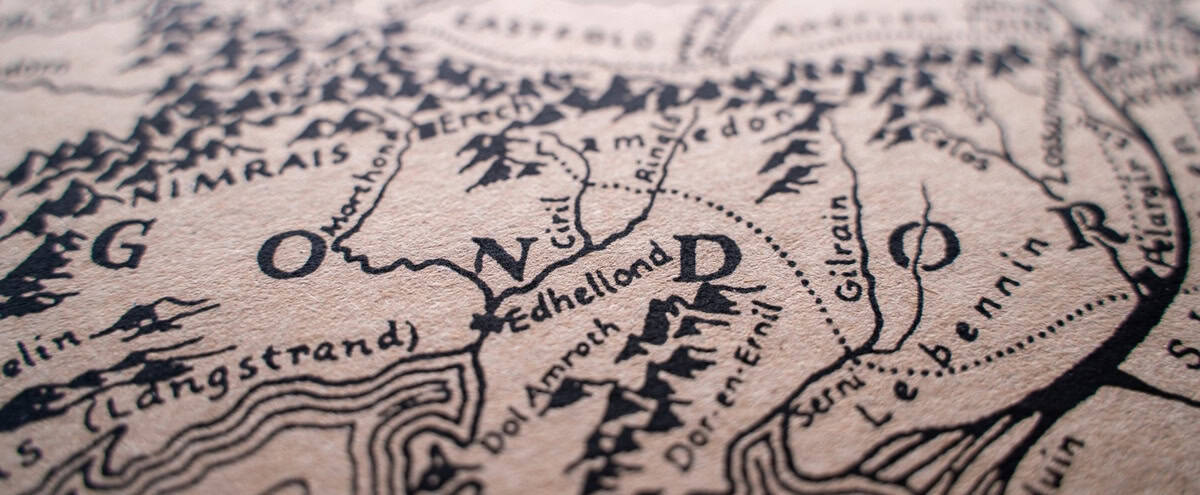 Map of Middle Earth, showing Gondor.